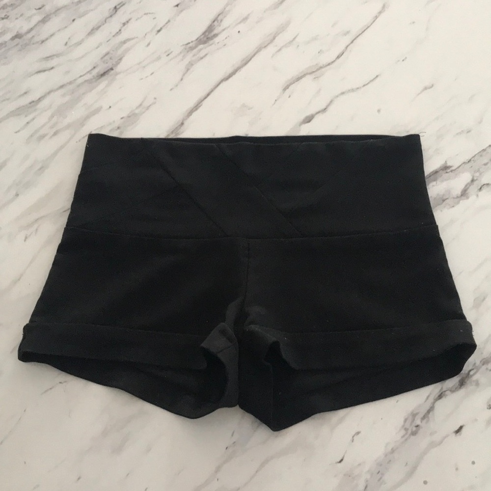 High waisted black shorts